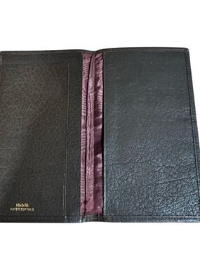 Vintage HICKOK Black Buffalo Leather Card Holder Passport
